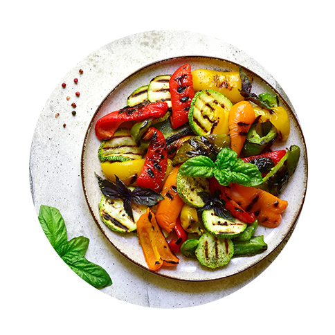 Equation nutrition - Assiette saine courgettes poivrons