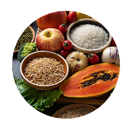 Fruits-céréales complètes-alimentation diversifiée