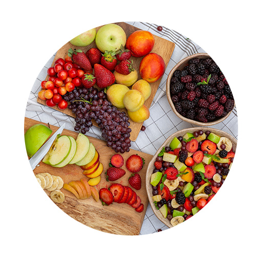 Fruits de couleurs variées alimentation saine salade de fruits - Aprifel